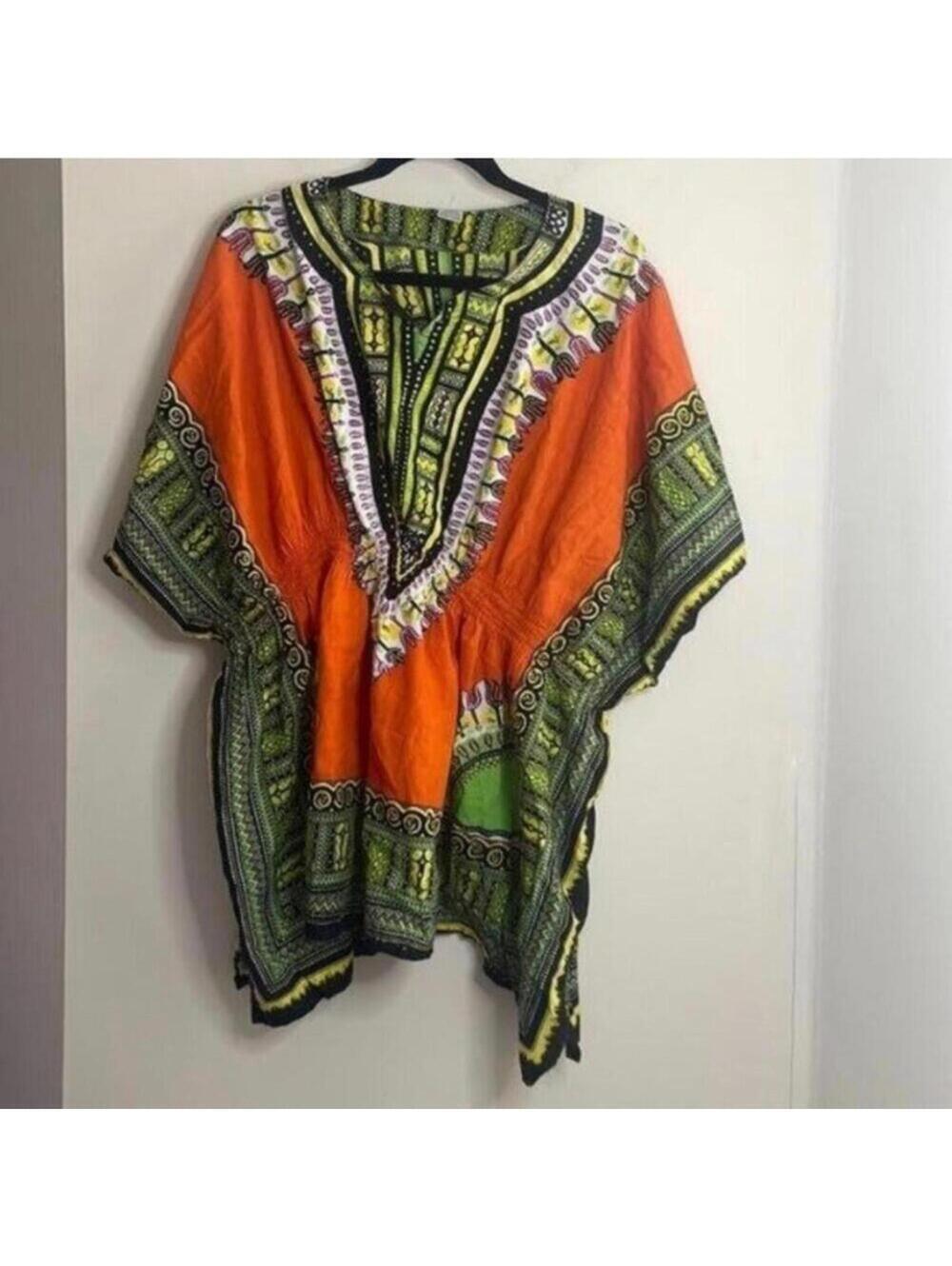 Advance apparels African stretch waist one size dashiki style tunic top